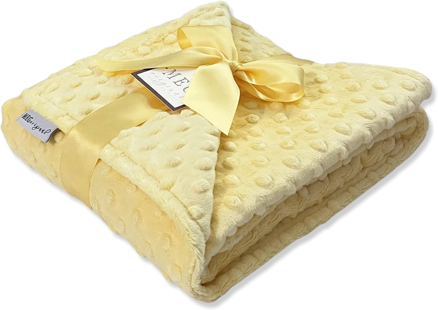 MEG ORIGINAL Soft Yellow Minky Dot Baby Blanket 357
