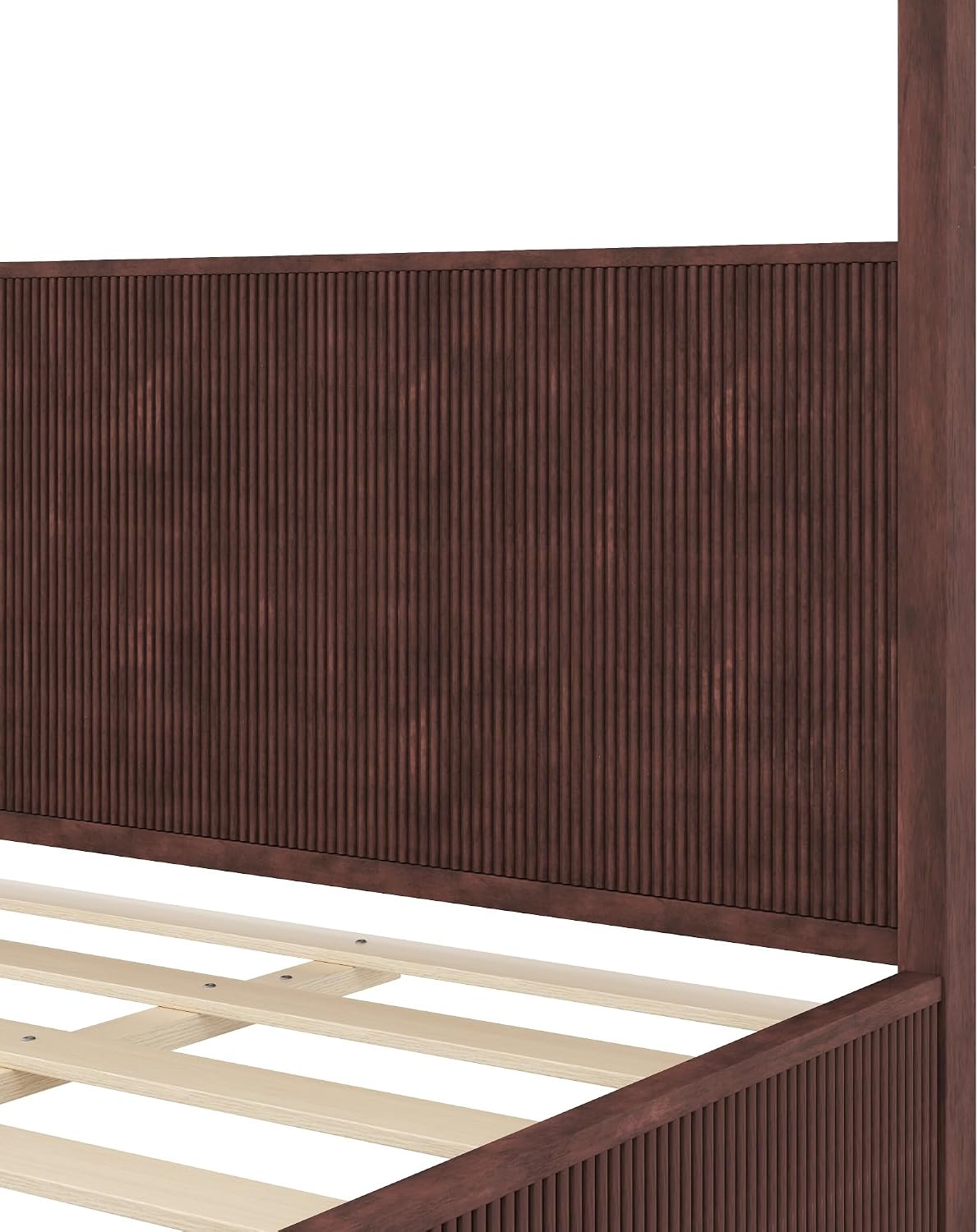 Close-up of fluted headboard design