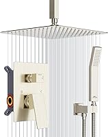 Vista 9 de SunCleanse Sistema de ducha de lluvia de bronce aceitado, juego completo de grifo de ducha con cabezal de ducha de lluvia de 12 pulgadas cuadradas