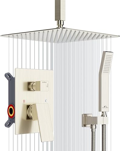 Miniatura 9 de SunCleanse Sistema de ducha de lluvia de bronce aceitado, juego completo de grifo de ducha con cabezal de ducha de lluvia de 12 pulgadas cuadradas