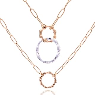 Ring Holder Necklace, 20.47'' Women Ring Keeper(Circular-Clip Gold)