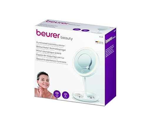 Miniatura 2 de Beurer Espejo de tocador y cosméticos iluminado, superficie con sensor táctil, bandeja de almacenamiento, con portátil, espejo de maquillaje con