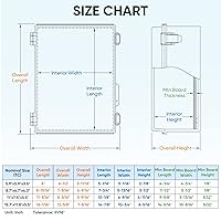 Vista 5 de TICONN - Caja de conexiones eléctricas impermeable IP67, recinto de plástico ABS con tapa con bisagras con placa de montaje, soportes de pared