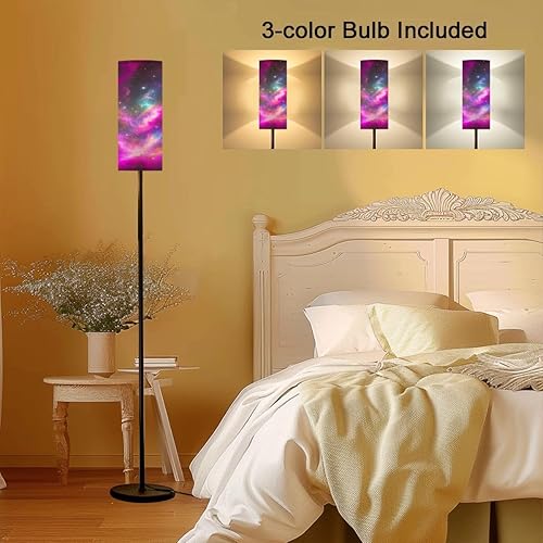 Miniatura 5 de Floor Lamps with Remote Control Distant Nebula far Away Galaxy Foot Switch Pole Lamps Modern Tall Standing Lamp for Bedroom Living Room 9W Dimmable