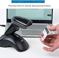 Vista 9 de TEEMI Escáner de código de barras Bluetooth con receptor de datos de base de carga USB, lector de código de barras inalámbrico QR 1D 2D para iOS
