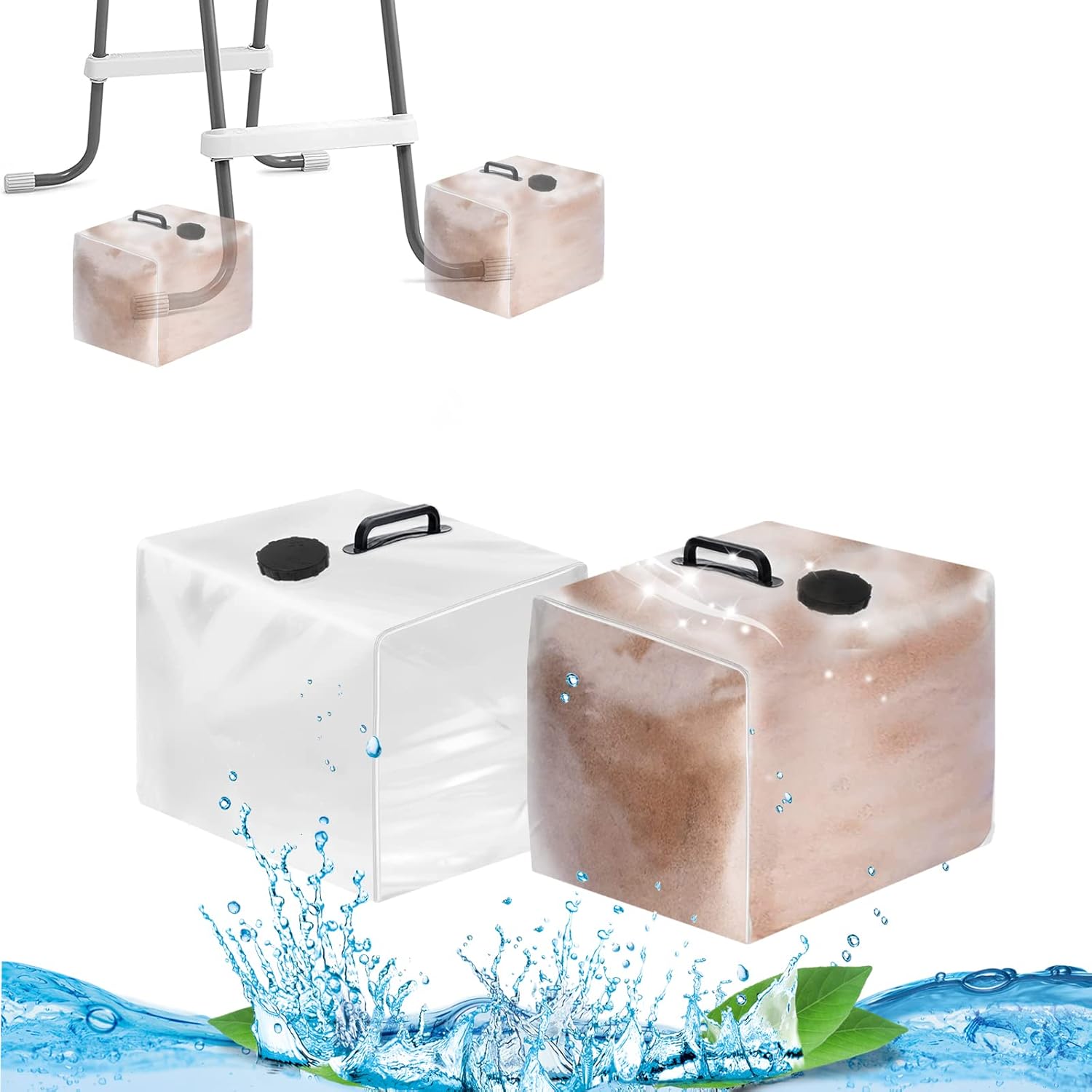 Clear Swimming Pool Ladder Weights, Universal Plastic Pool