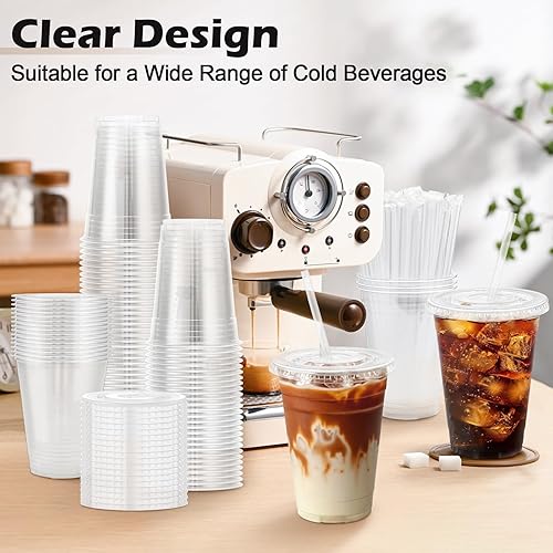 Miniatura 4 de Lamosi Paquete de 60 tazas de café desechables de 12 onzas con tapas y mangas, tazas de café con tapas, tazas de papel blanco con fundas aisladas de