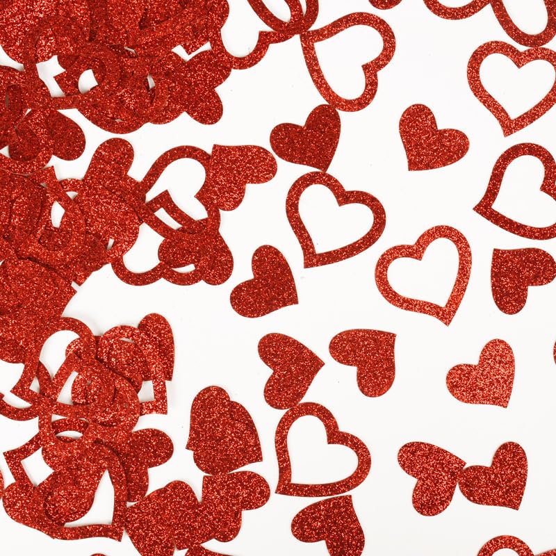 100Pcs Red Heart Paper Confetti Glitter Wedding Birthday Baby Shower Party Favors Love Theme Table Scatter Decorations Supplies
