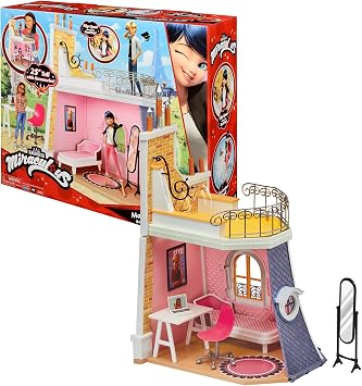 Miraculous P50660 Tales of Ladybug & Cat Noir 2in1 Balcony Bedroom Playset, Multi Color