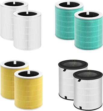 Replacement Filter Compatible With Levoit Core 600s2Pack Each Color+2 Pack Filter Only Compatible with LEVOIT LV-H133