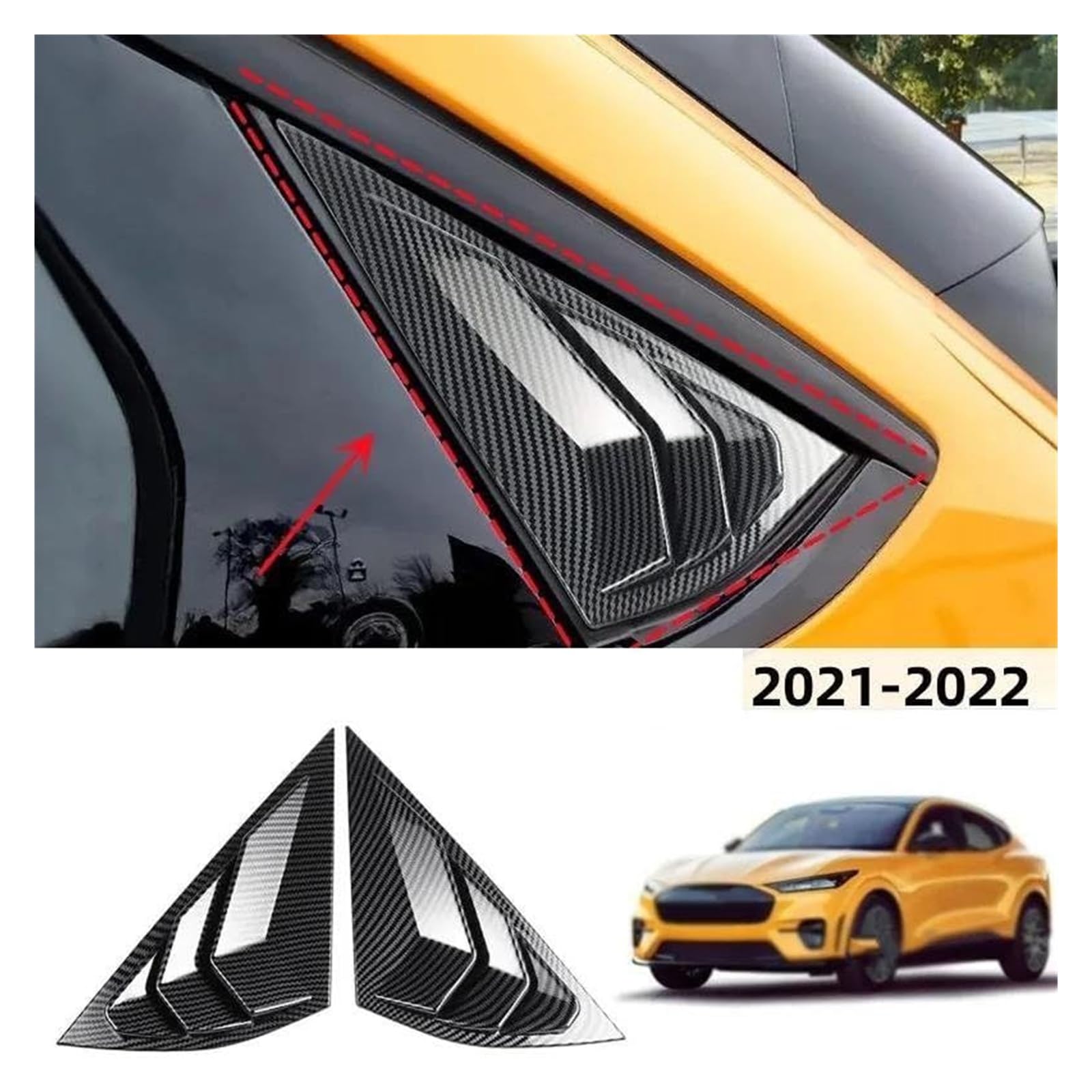 Rear Window Canards Canards 2Pcs Car Rear Side Window Scoop Louvers Cover