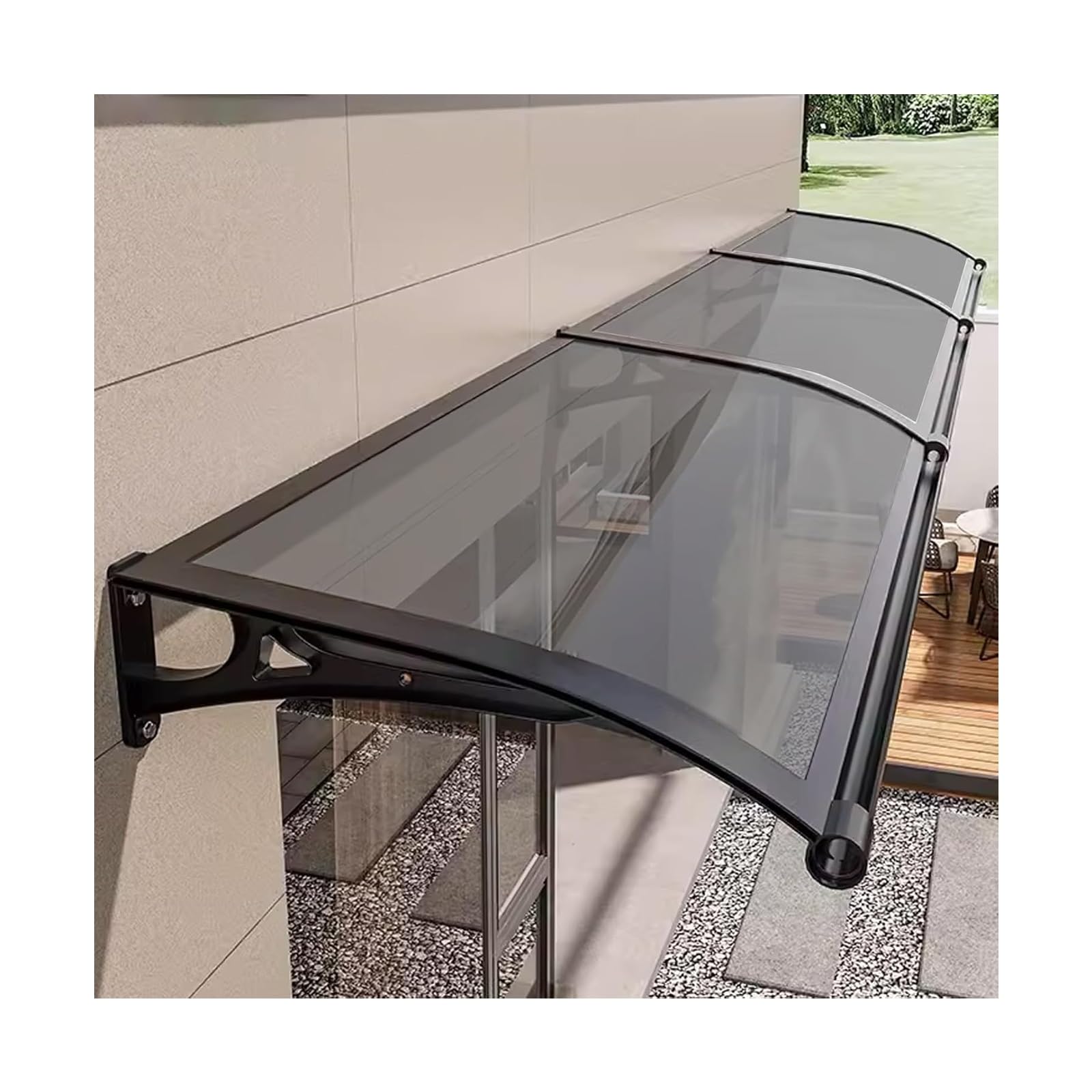 Auvent de porte 80x150 pare-soleil fenêtres protection pluie marquise extérieure polycarbonate