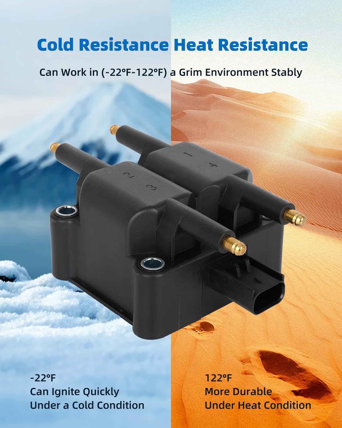 ECCPP UF403 1 ignition coils with 4 iridium Spark Plugs 3199,for Chrysler PT Cruiser 2.4L 2001 2002 20035269670,56032521,88921267