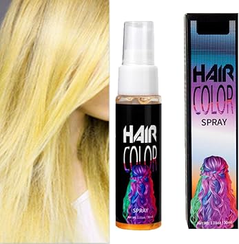 Temporary Hair Color Spray, Timesave Hair Coloring, Instant Hair Color Spray for Party, Hollowen, Cosplay, Hair Coloring Spray Gifts, for All Hair Types Gold, 10cm