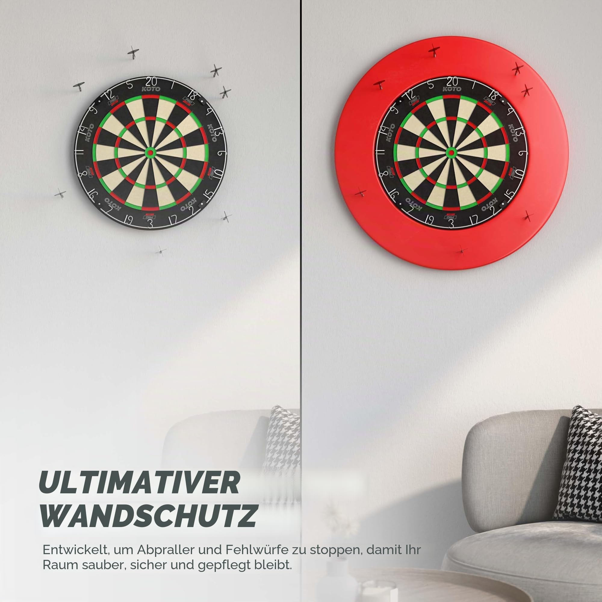 KOTO - King Pro Surround Dartset, 3 Barrels, 2 Sets Flights, 2 Sets Shafts (Short & medium), Dartwallet mit KOTO - Logo, für alle Dartscheiben, Dart Auffamgring zum Schutz Ihrer Pfeile & Wände