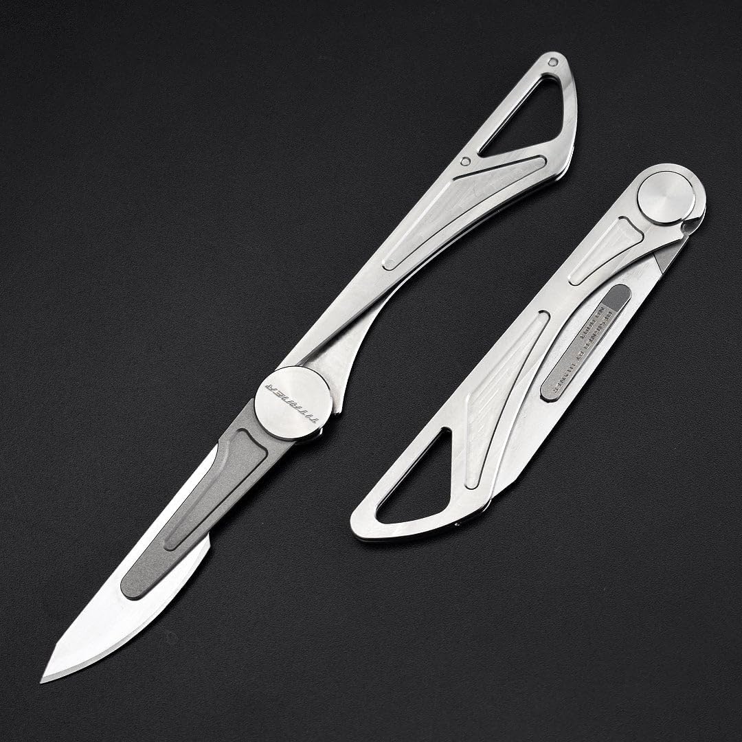 Titanium Folding Pocket Utility Knife (Dragonfly, 3.1 inches, Stainless Steel Blade)