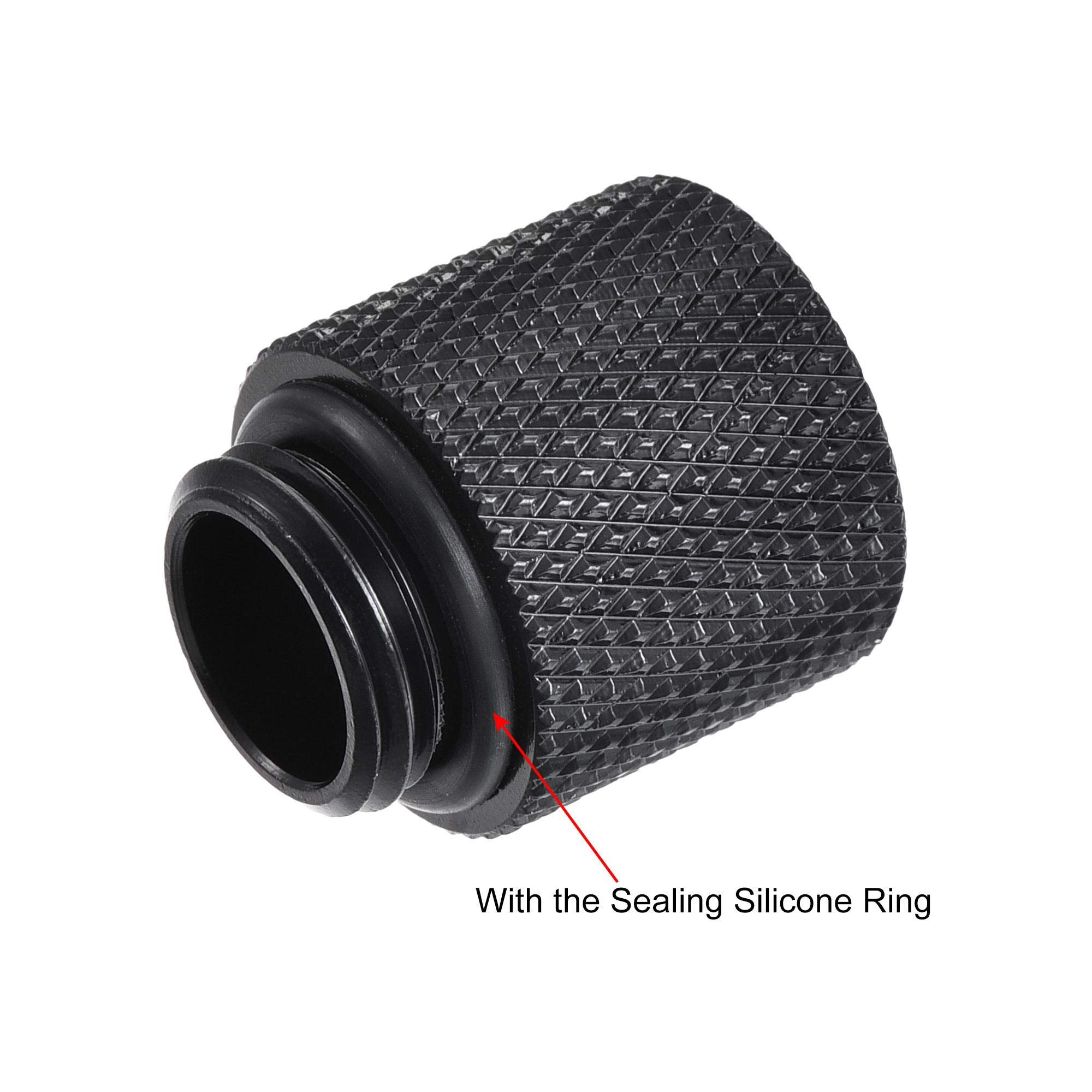 Sourcing Map Raccordo Di Prolunga G1/4" Maschio-Femmina 40mm Per Sistema Raffreddamento Ad Acqua PC - Ottone Cromato Nero