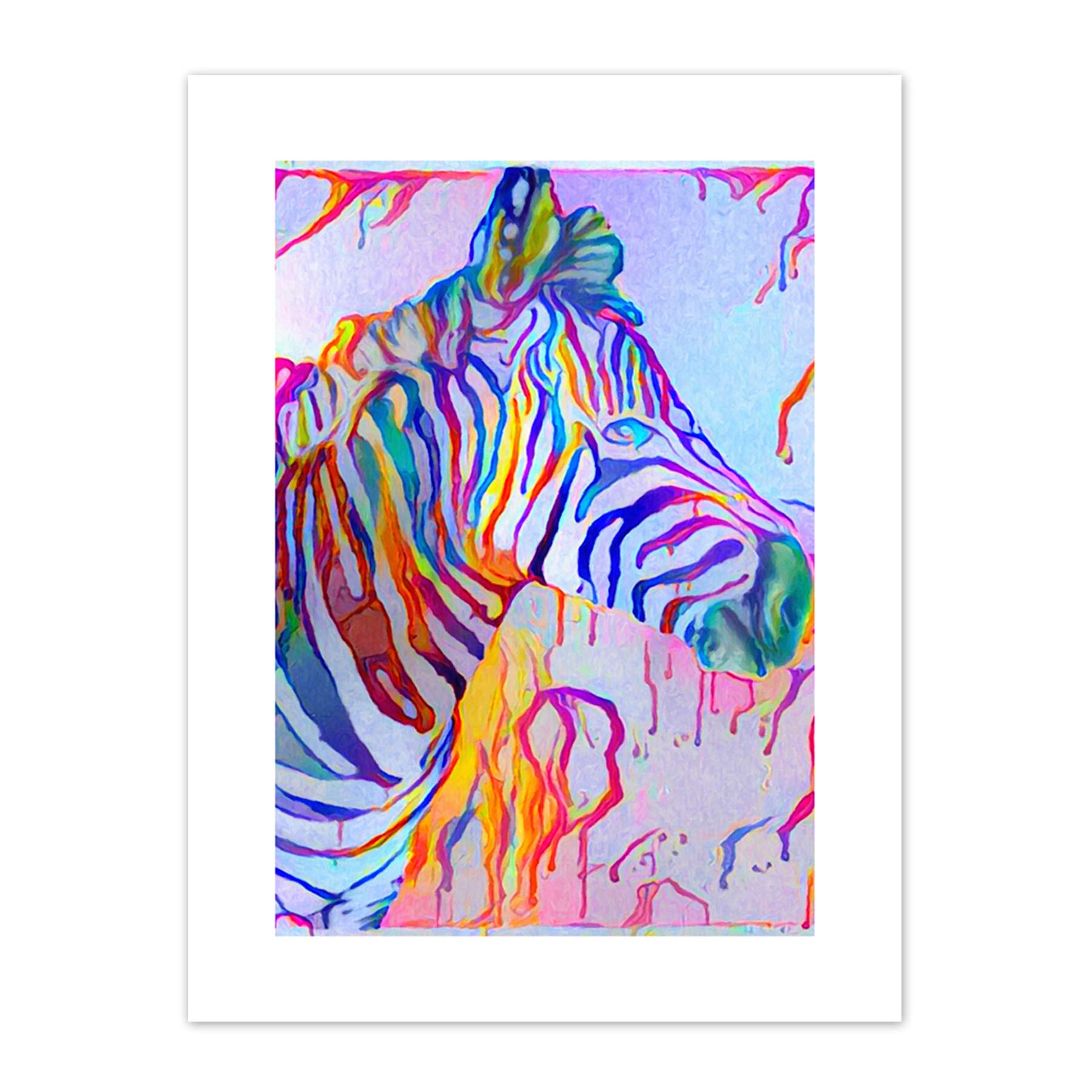 Rainbow Zebra Painting Canvas Wall Art Print