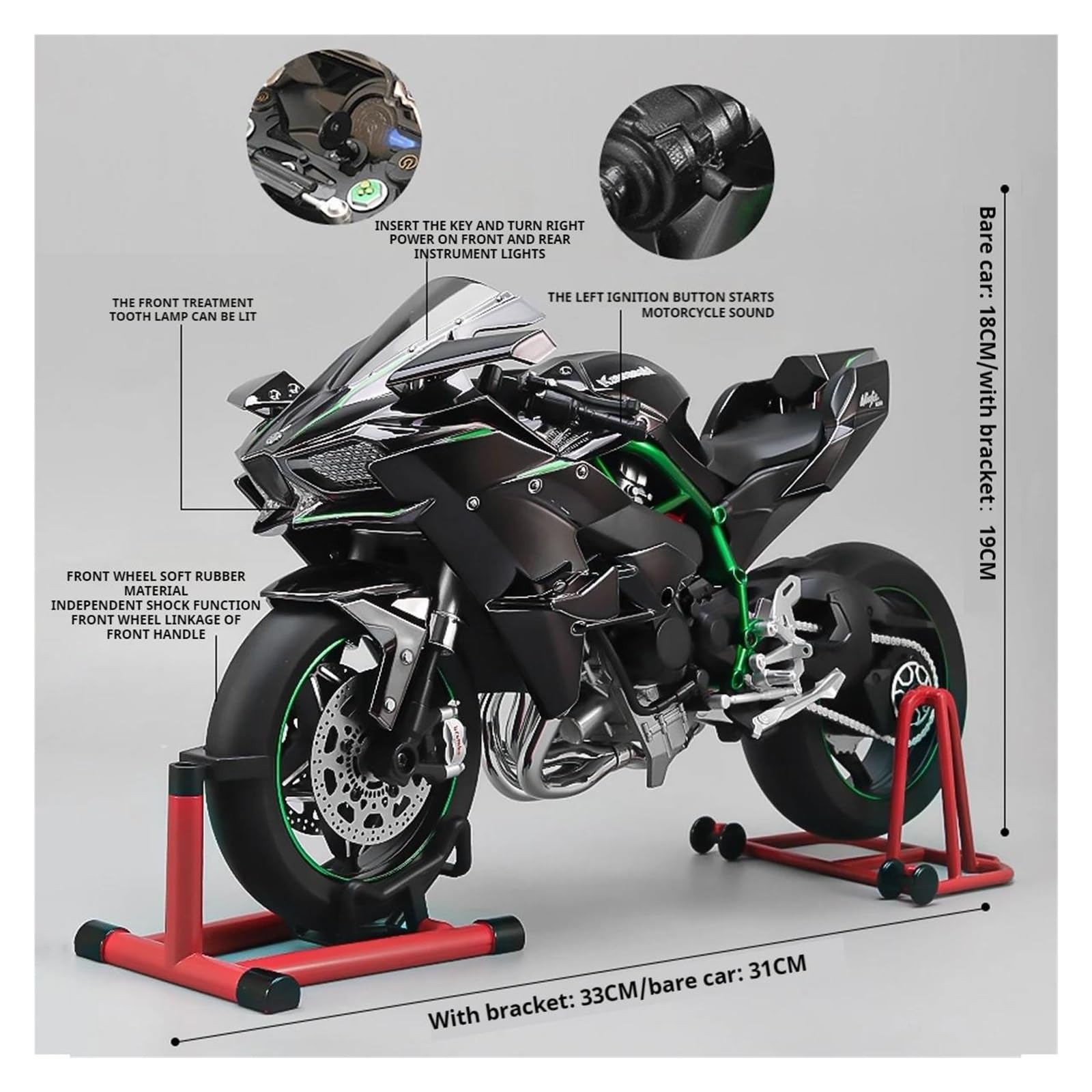 kawasaki ninja H2R 1/6スケール 合金 ダイナミックモデル Amazon.co.jp: ミニバイク玩具 1:6 カワサキ Ninja H2R 合金メタルダイ