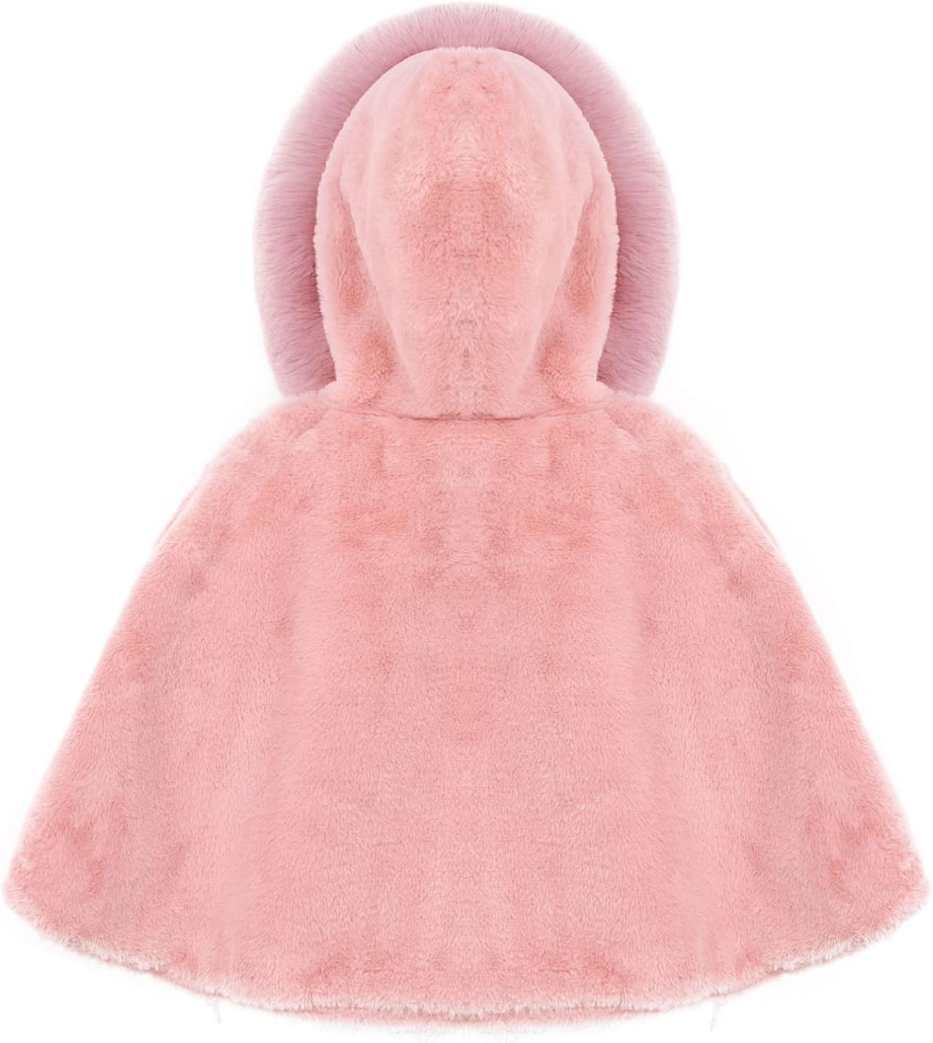Unisex Baby Faux Fur Hoodie Shawl Jacket Bear Ear Fleece Poncho Cape Cloak Plush Warm Outerwear