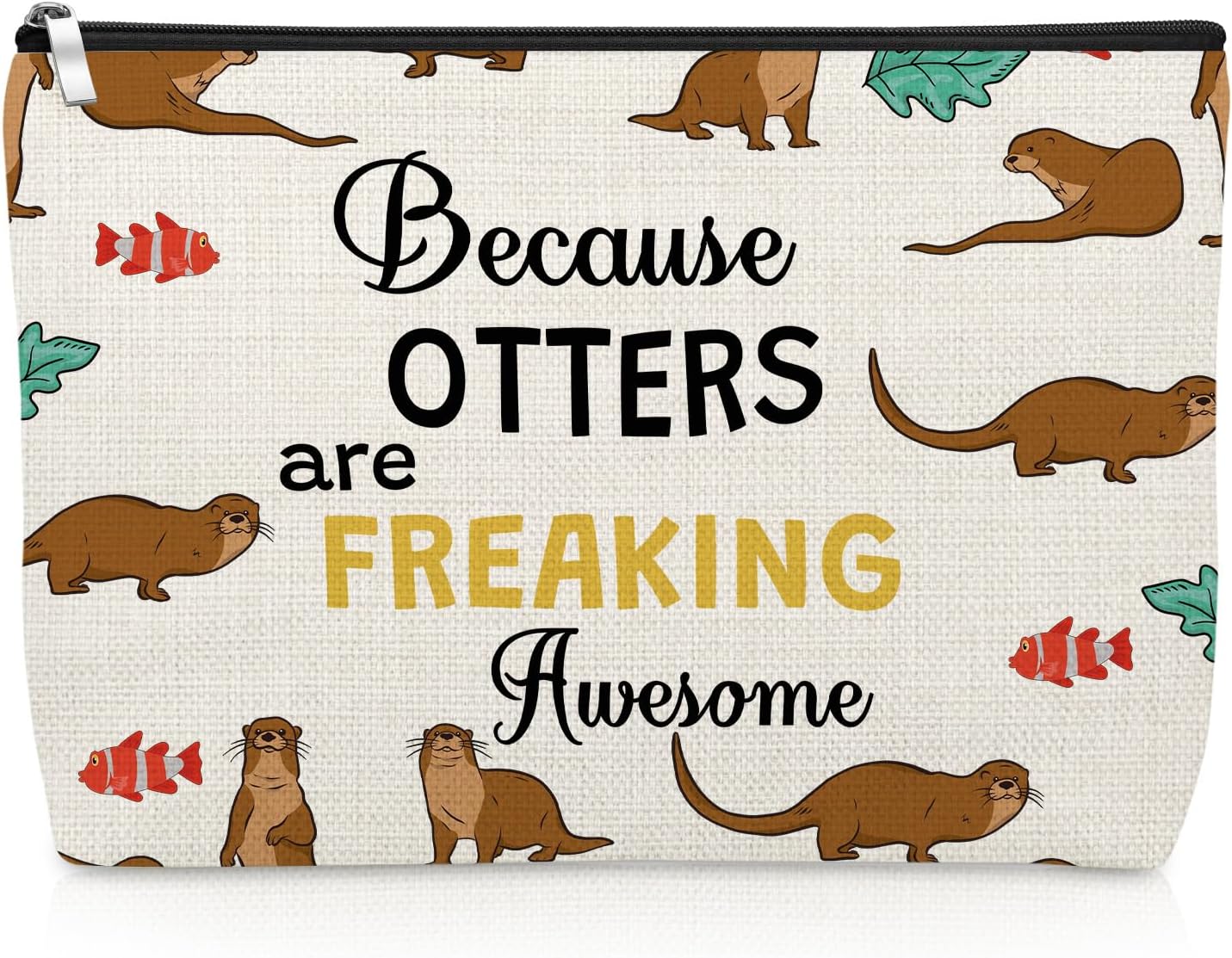 Otter Lover Makeup Bag Sea Otter Gifts for Women Inspirational Gifts for Best Friend Daughter Female Mom Animal Lover Cosmetic Bag Birthday Christmas Graduation Present Friendship Travel Pouch