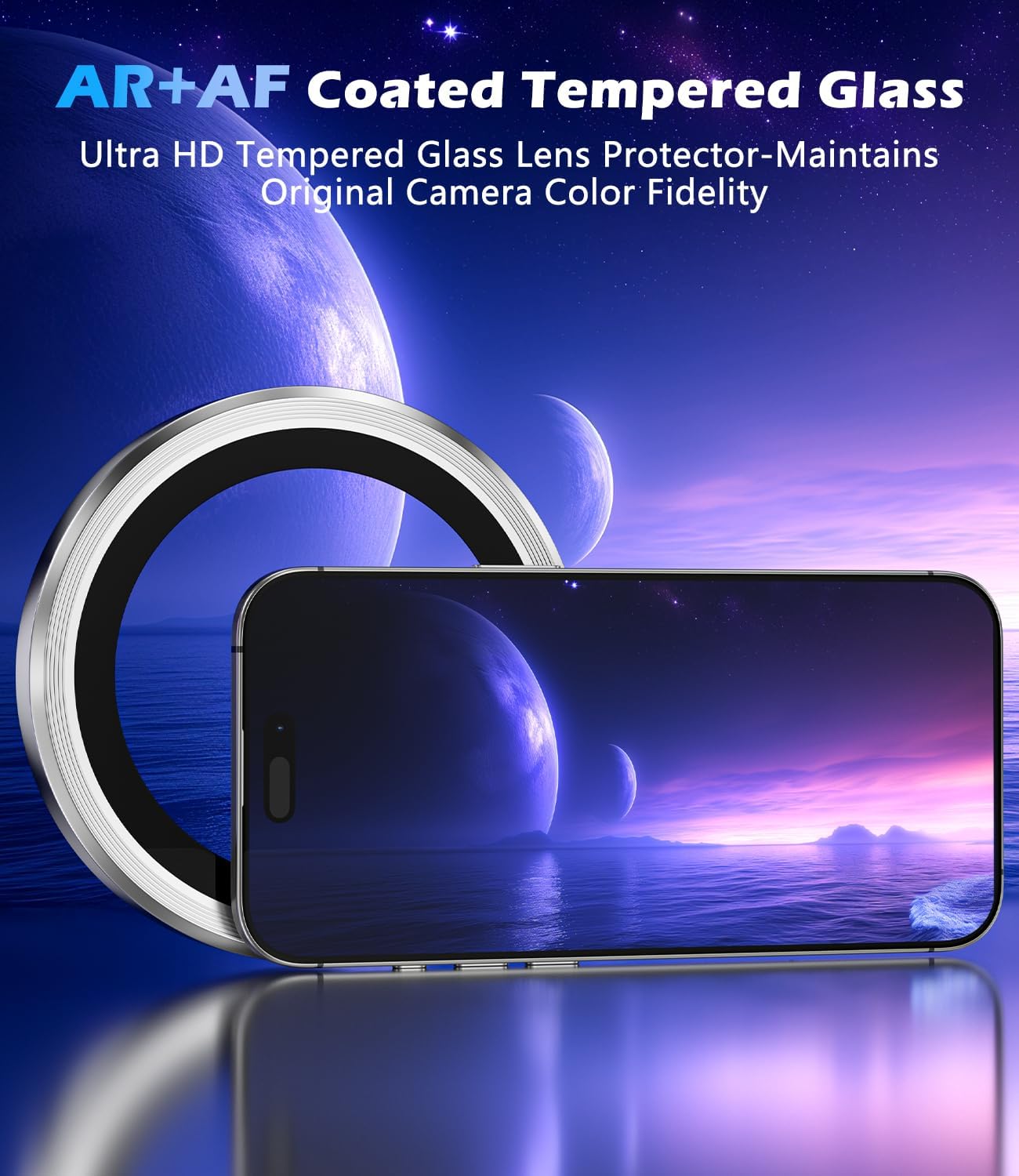 imluckies Camera Lens Protector Compatible with iPhone 17 Air 6.5", AR+AF Tempered Glass & 9H Aluminum Alloy Lens Cover, HD Clarity Camera Protection, Anti-Scratch & Case Friendly, Silver image 3
