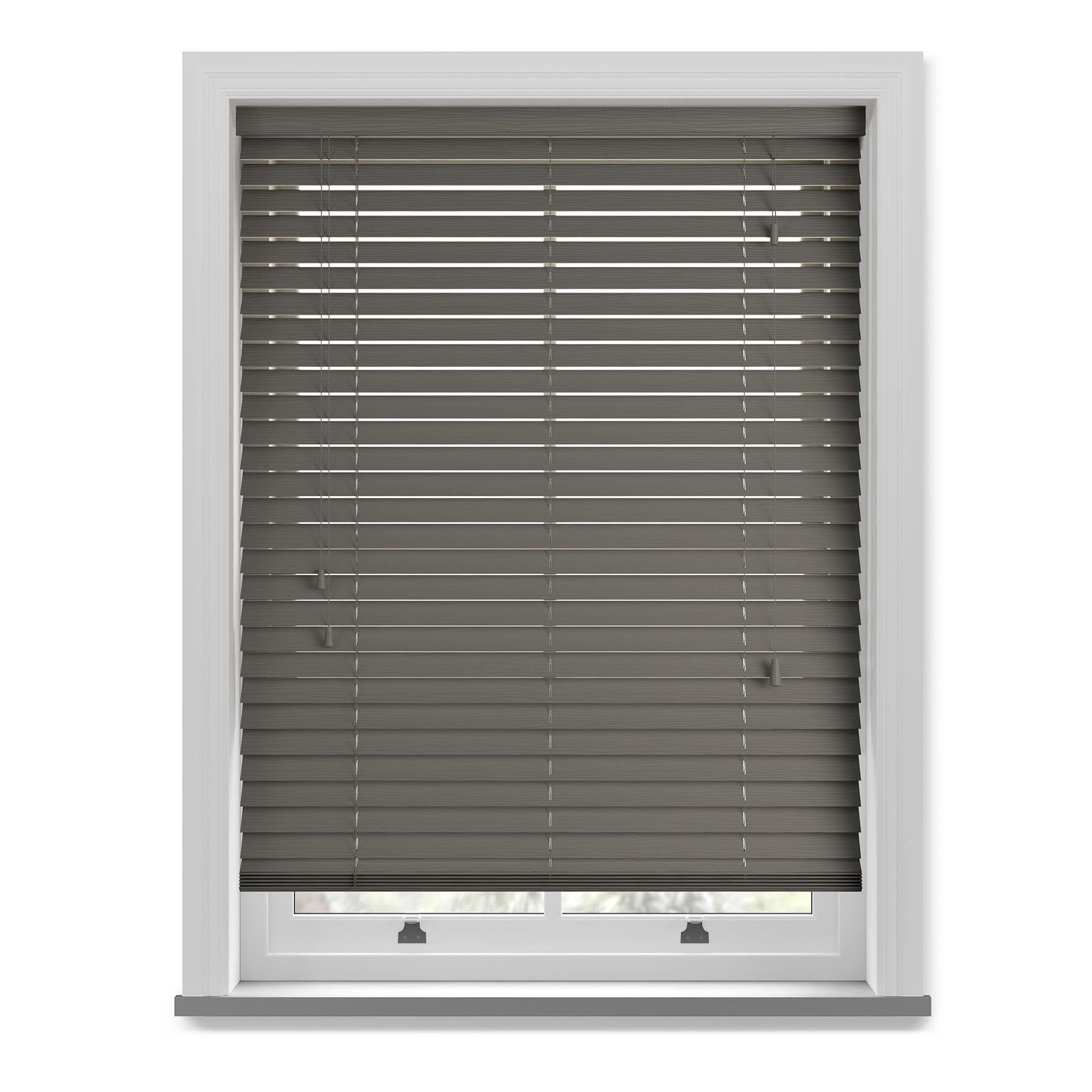 Custom Venetian Blinds with Strings – Fine Grain Faux Wood Venetian Blinds – Cut to Fit Blinds, Upto 120cm x Upto 180cm – Made to Measure Blinds for Bedrooms, Bathrooms or Kitchens by New Edge Blinds
