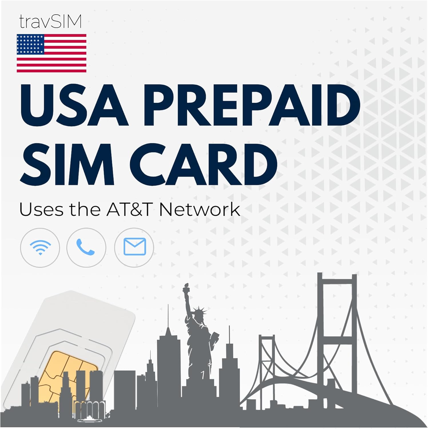 travSIM US SIM Card for Canadian Traveller Uses The AT&T Network