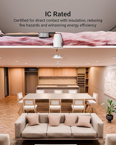 Miniatura 3 de Sunco Lighting Luces de lata para techo de 4 pulgadas carcasa de iluminación empotrada 120-277 V conector TP24 incluido lata de acero hermética