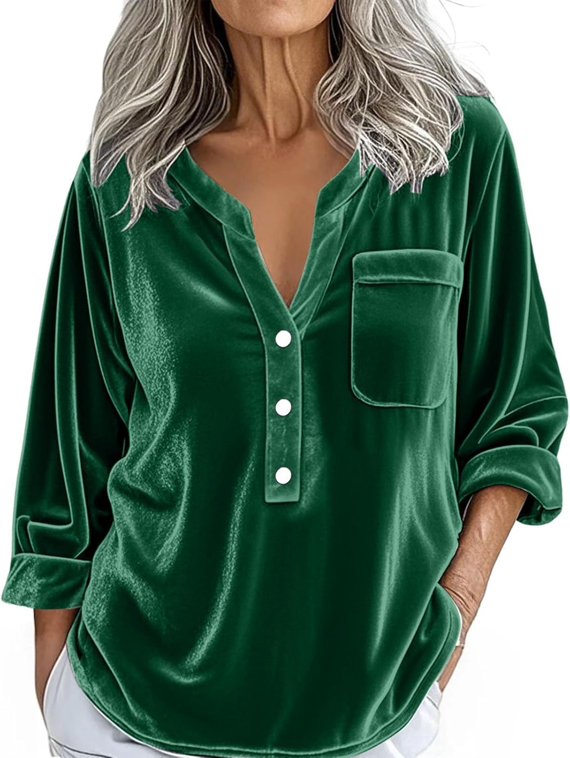 Velvet Top for Women Vintage Casual Button Down Shirts Retro Tops Long Sleeve Blouses