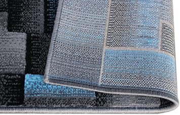 Masada Rugs, Modern Contemporary Area Rug, Blue Grey Black (2 Feet X 3 Feet) Mat