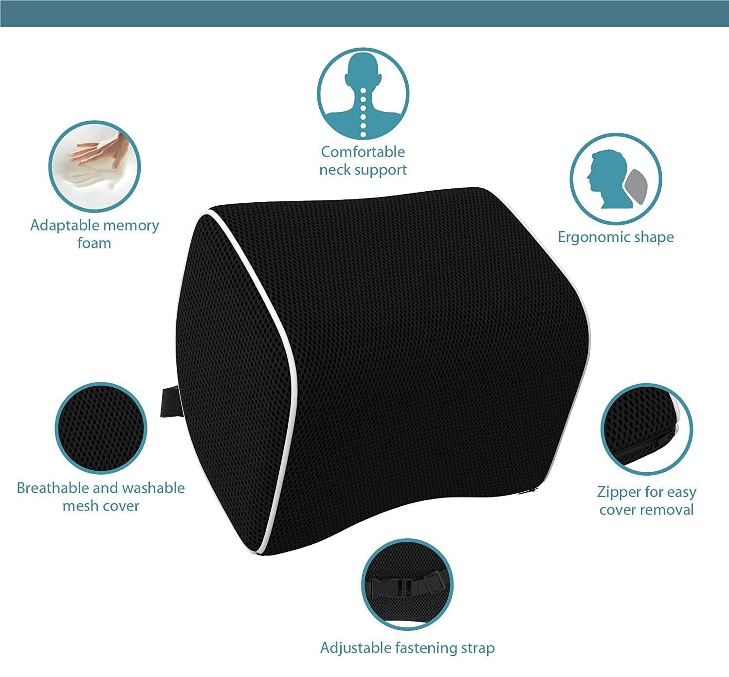 CloudBliss Orthopedic Backrest Full Lumbar Support Cushion with Headrest Cushion Car Neck Rest Pillow 2