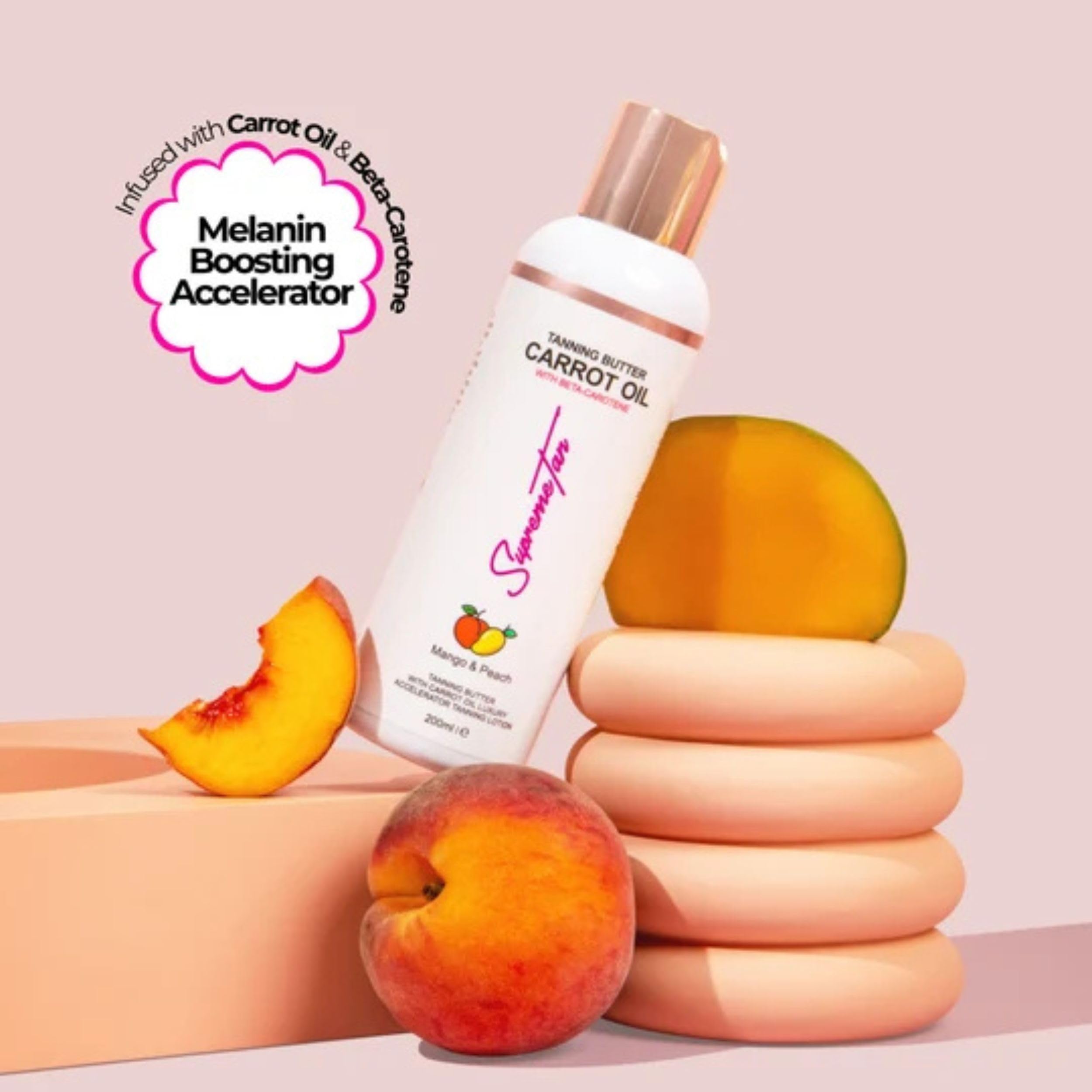 Burro abbronzante con crema accelerante all'olio di carota