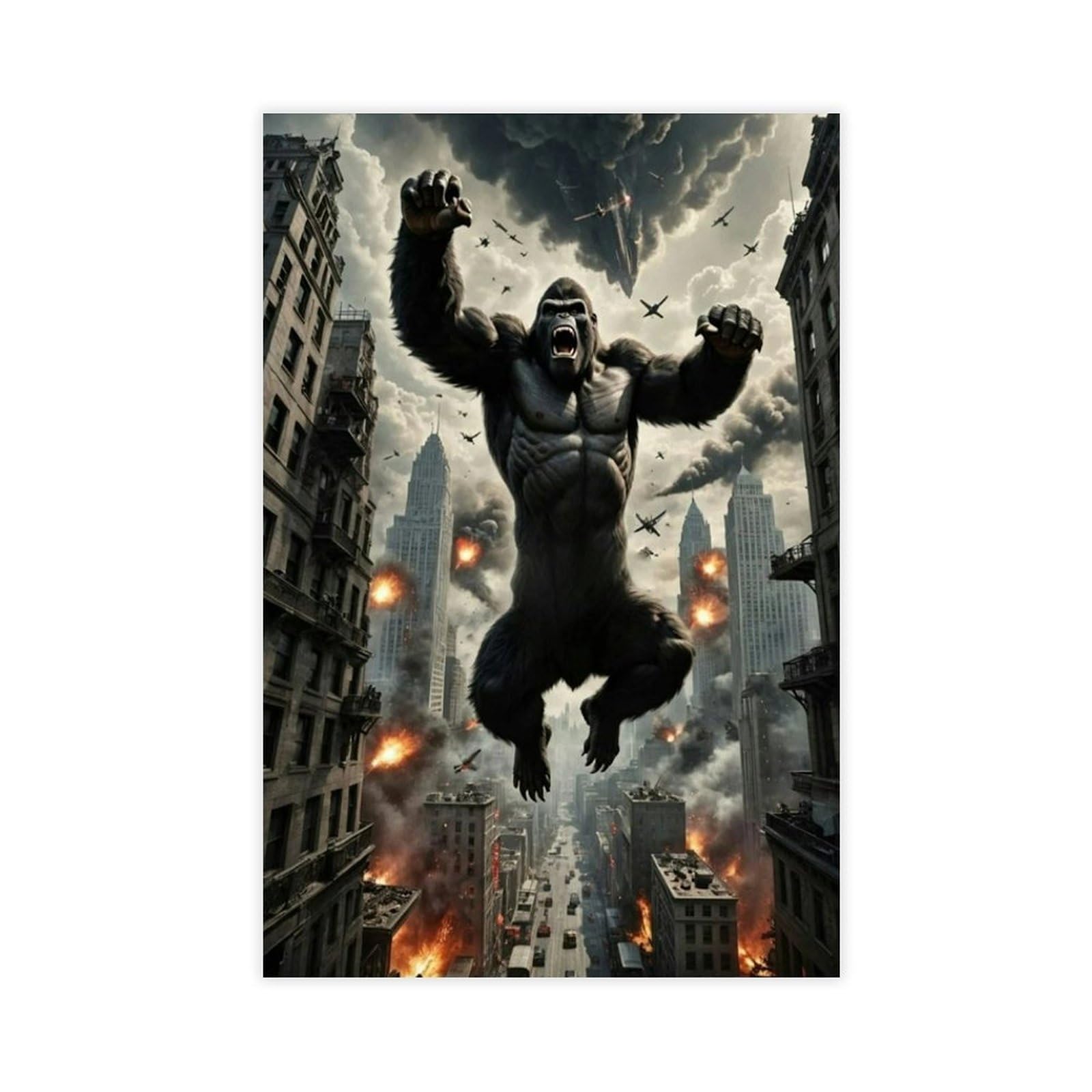 Bareronor Gorilla's Wrath Poster Canvas Poster Bedroom Decor Landscape Office Room Decor Gift 20" L X 30" W