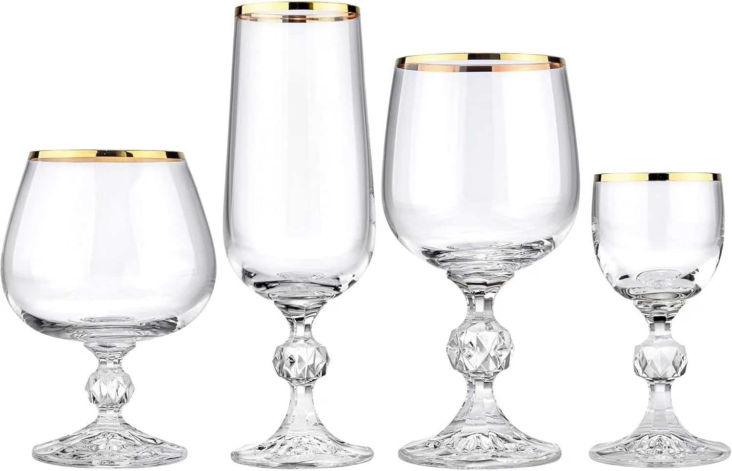 Set de 24 Piezas Crystalex Bohemia Claudia Golden Celebration