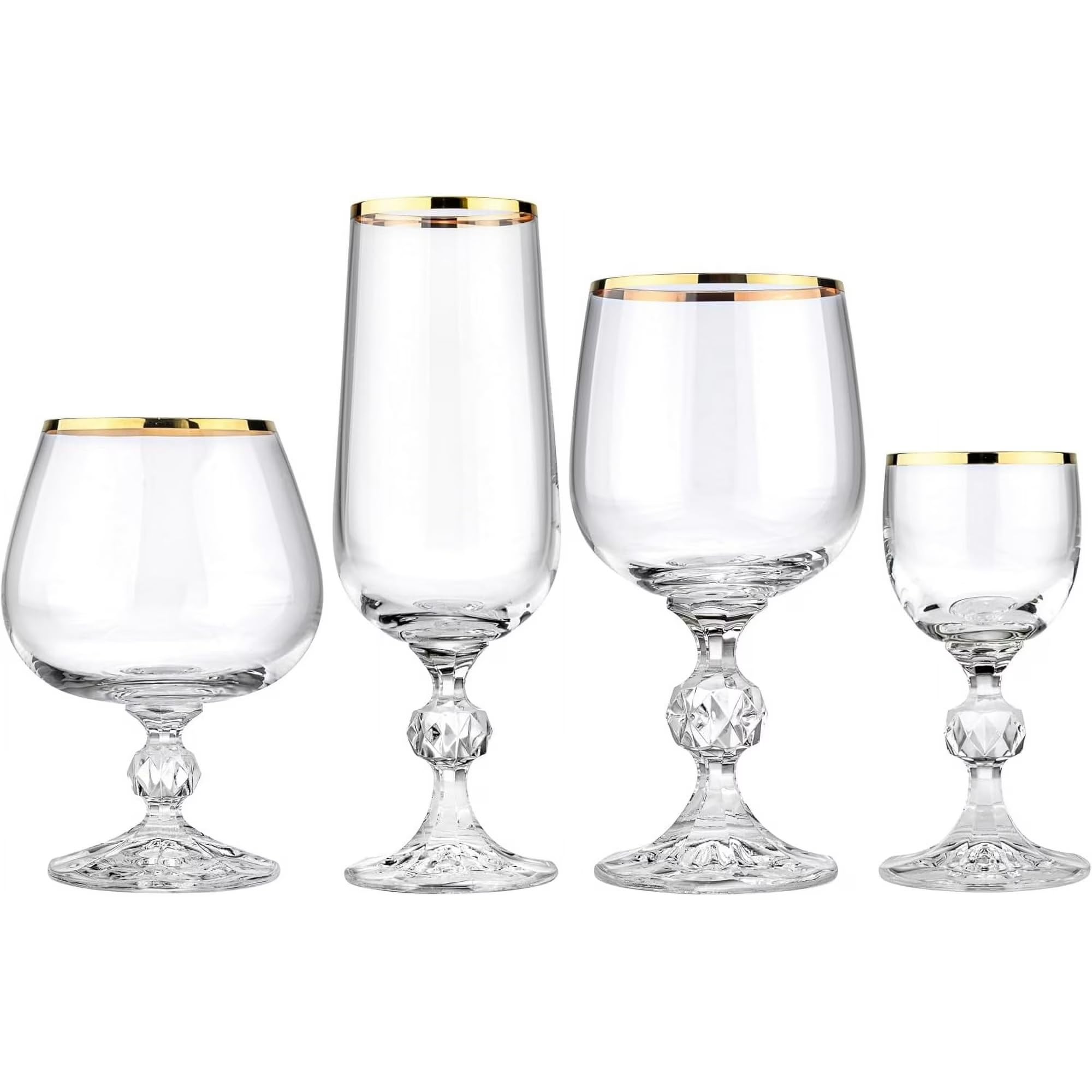 Amazon.com | Crystalex Bohemia Claudia Golden Celebration 24-Piece