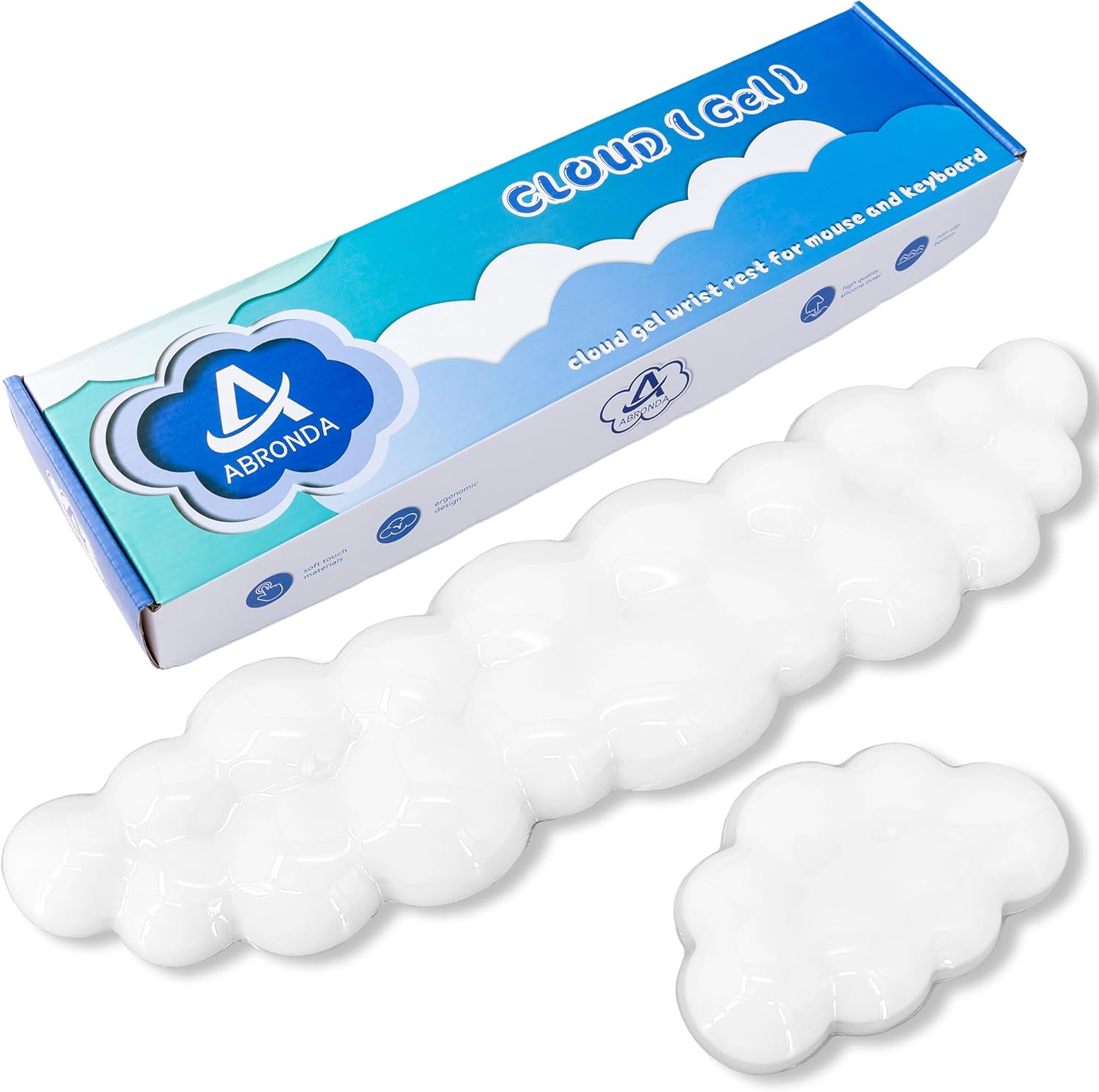 Gel Cloud Keyboard & Mouse Wrist Rest Set - Cloud Keyboard Wrist Rest Pad & Mouse Support for Office Gaming Pad Computer Laptop Ergonomic Comfortable Pain Relief- Cloud Pad Set