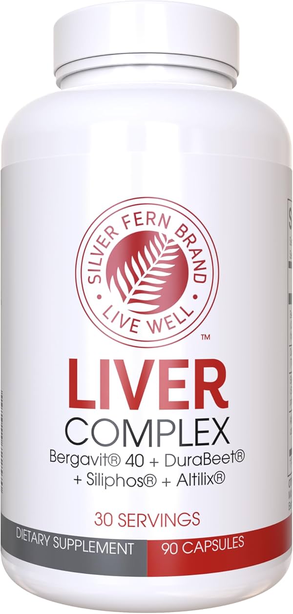 Silver Fern Brand Suplemento Complejo para el Hígado (1 Paquete) | Con Cardo Mariano, Remolacha, Bergavit® y Extracto de Alcachofa – Apoyo Diario para el Hígado – 90 Cápsulas Vegetarianas Cápsula 1 Unidad (Paquete de 1)