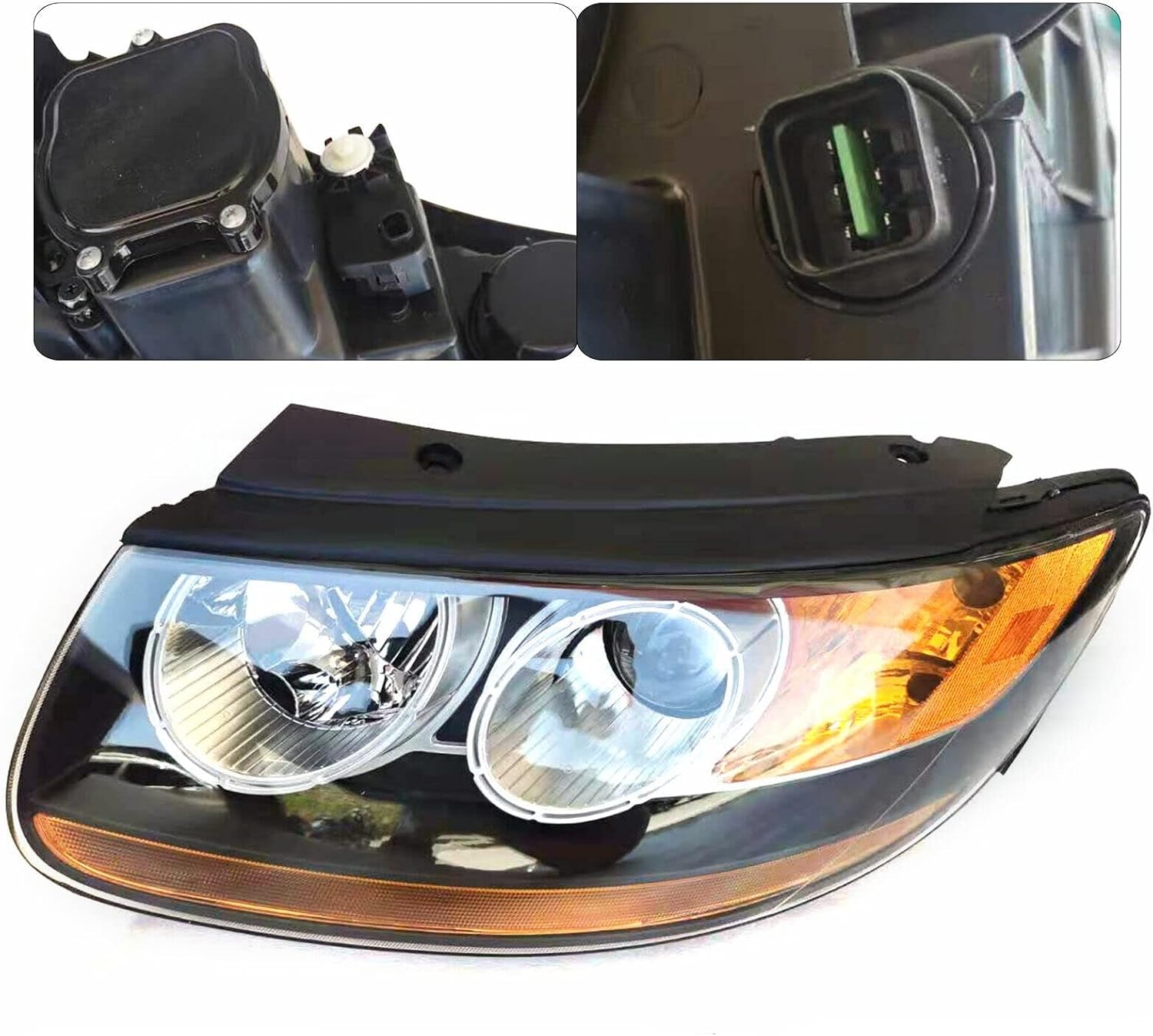 LYNICESHOP Front Headlight, Clear Headlight for JHyundai Santa Fe 2007-2012 HID Headlights, Assembly Replacement Factory Headlamp (Driver Side)