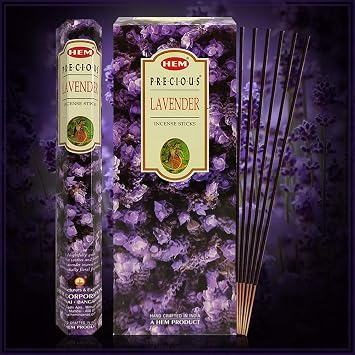 TRUMIRI Incense Stick Holder Bundle with Hem Precious Lavender 20g Incense Sticks - Pack of 6 (Approx 120 Sticks)