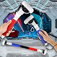 Vista 5 de VR BeatSaber Handles Controller Extension Grips for Oculus Quest 2 Playing BeatSaber Games2 in 1 Upgraded Simple Install for VR DualLong Beat Saber