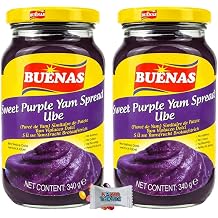 Buenas Purple Yam Spread Ube 340g Pack of 2 | Authentic Filipino Purple Yam Jam | Sweet & Creamy Ube Spread for Bread, Desserts & Baking | Boxed Treatz