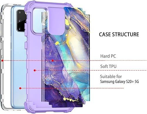 Miniatura 3 de Rancase Funda para Galaxy S20 Plus, tres capas de alta resistencia a prueba de golpes, protección de plástico duro+funda protectora de goma de