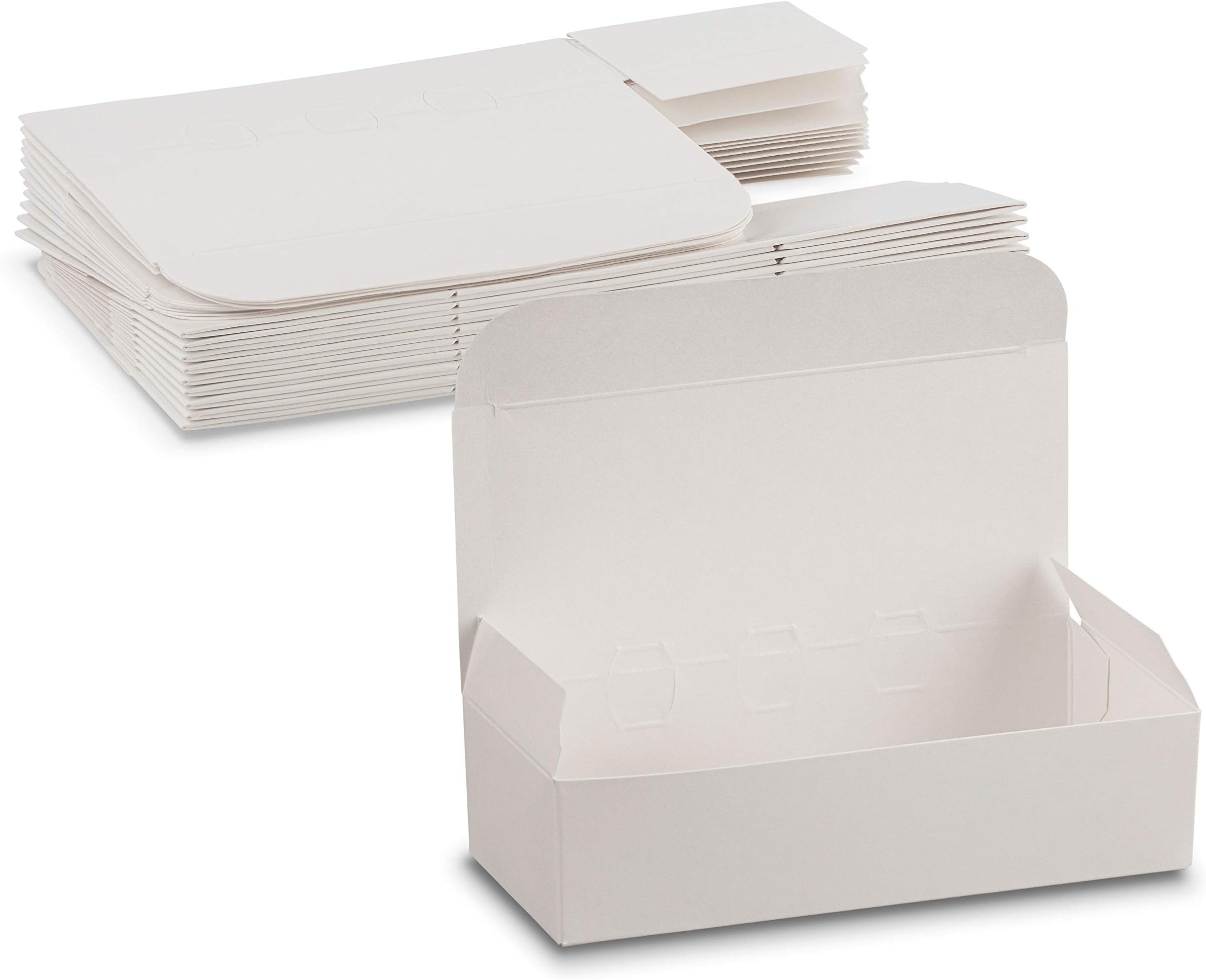 White Paperboard 1/2 LB Candy and Chocolate Box with Auto-Bottom Base for Quick Assembly Size of 5 x 2 1/4 x 1 1/4 Box by MT Products (Pack of 20)