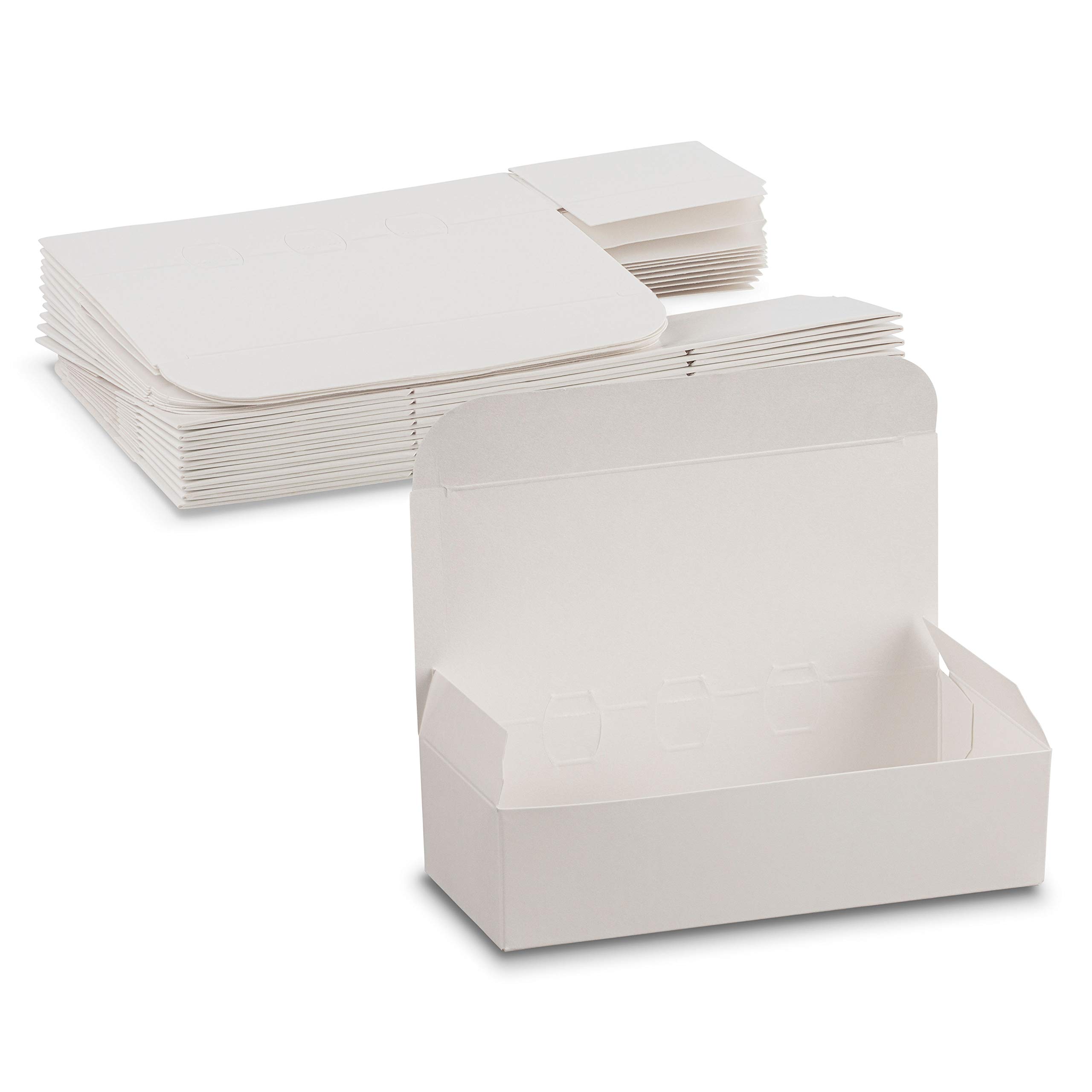 White Paperboard 1/2 LB Candy and Chocolate Box with Auto-Bottom Base for Quick Assembly Size of 5 x 2 1/4 x 1 1/4 Box by MT Products (Pack of 20)