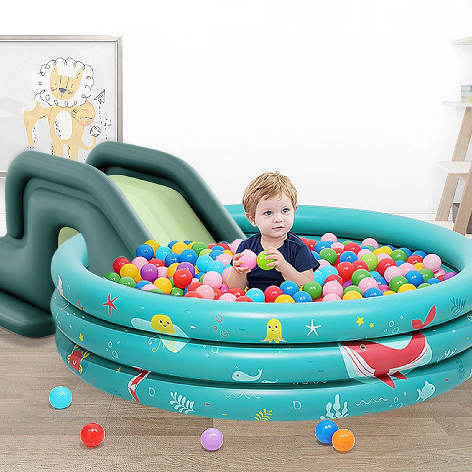 Piscina Inflable con Tobogán de Agua Juego de Entretenimiento de Verano