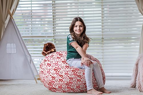 Miniatura 173 de WEKAPO - Puf con cremallera para guardar juguetes de peluche, hecho de lona de algodón de alta calidad, extragrande de 38 pulgadas, ideal para los