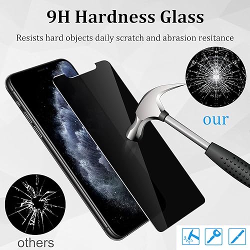 Miniatura 4 de Paquete de 2 protectores de pantalla de privacidad para iPhone 11 Pro Max, protector de pantalla de privacidad para iPhone Xs Max, protector de