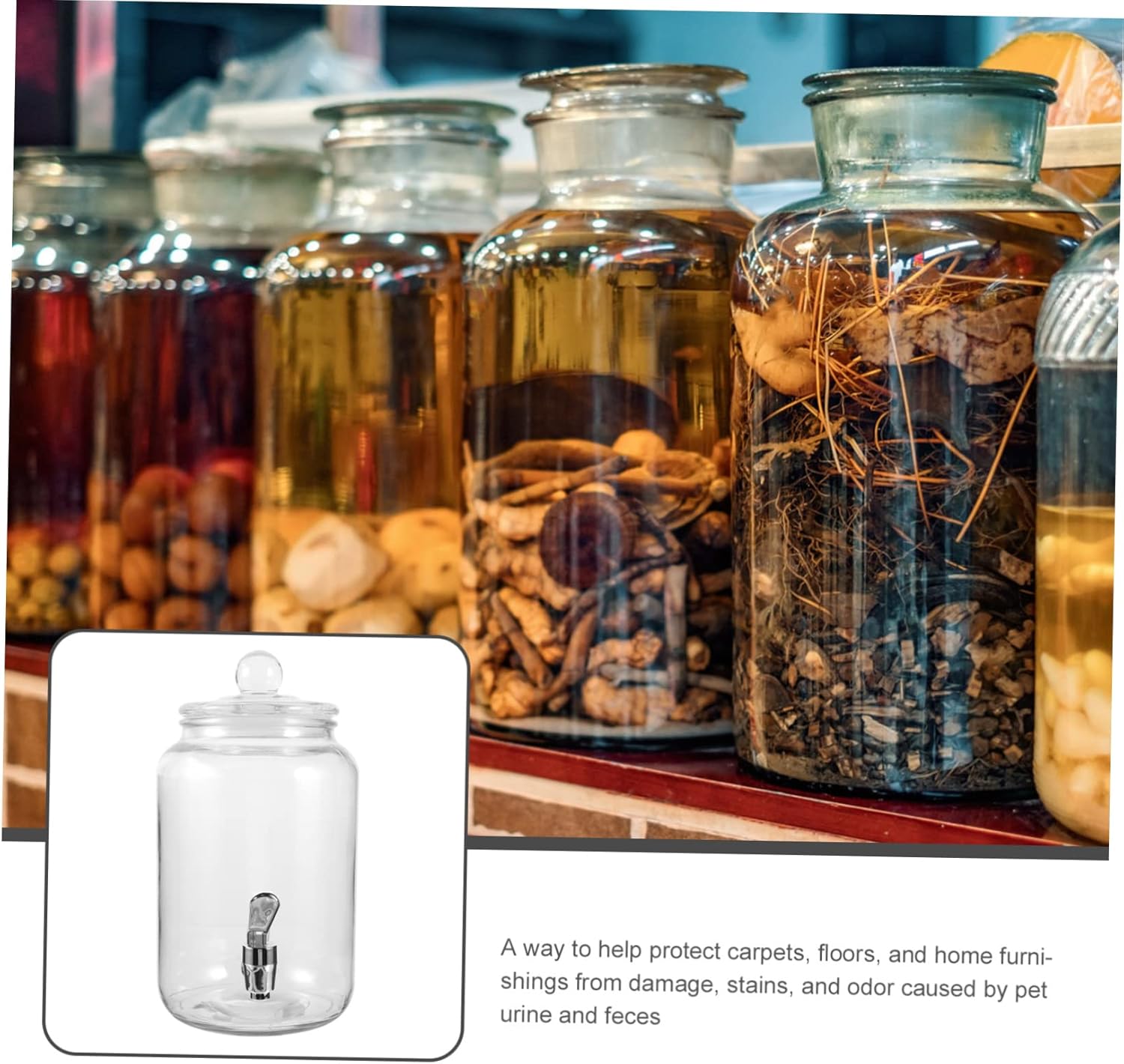 STOBAZA Glass Storage Jar Dispenser Beverage Dispenser Soaking Wine Jar Tap Elegant Juice Can