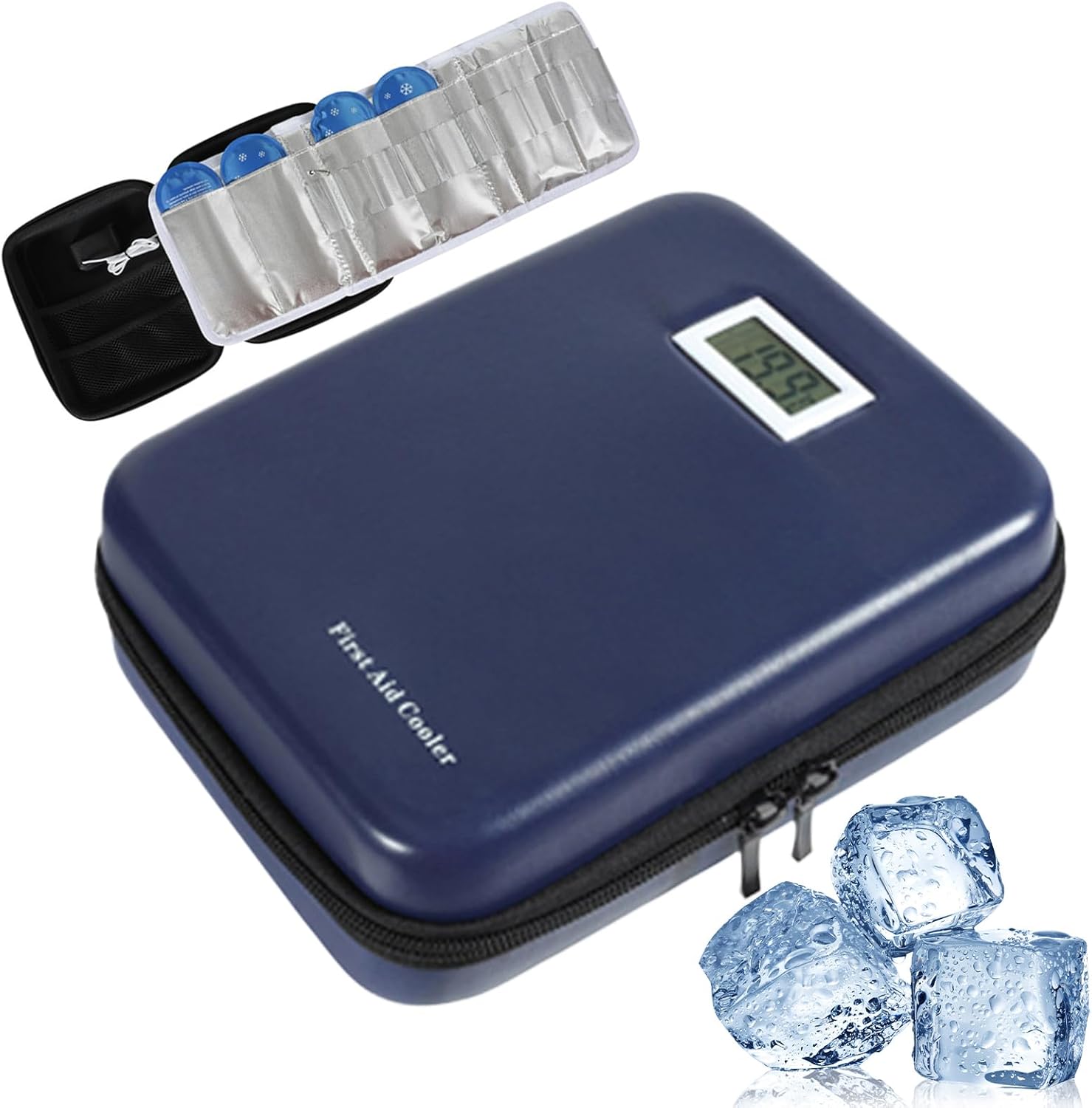 Chill Pack - Insulated Bag, Pill Refrigerator Shield, Temperature Display Cooling Support, Thermal Health Management, Medical Category, Oxford Finish for Outdoor Home Storage Daily